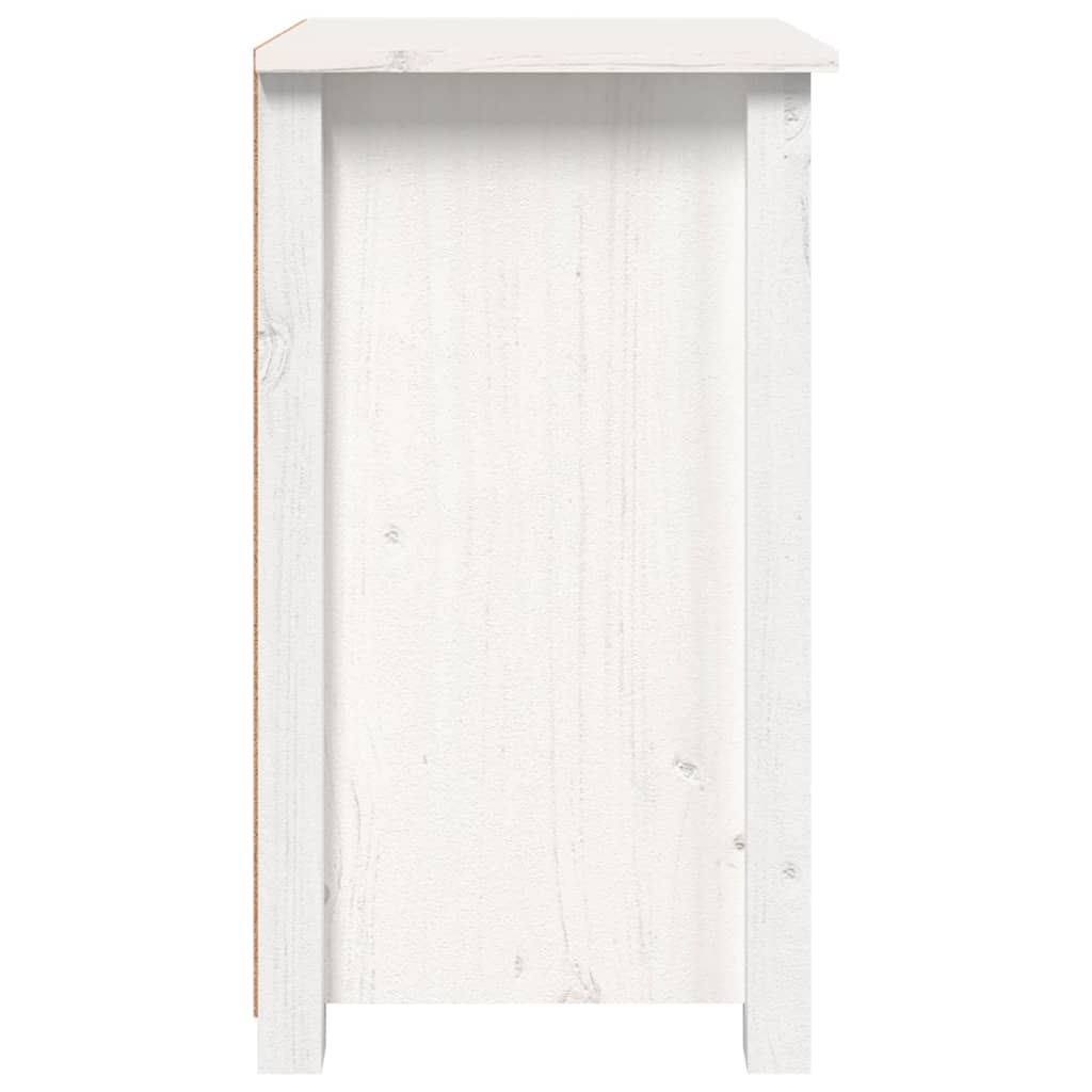 Nachttische 2 Stk. Weiß 40x35x61,5 cm Massivholz Kiefer