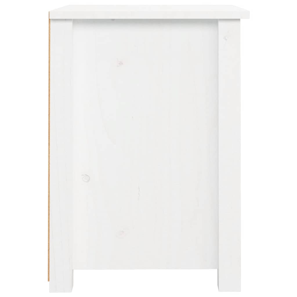 Nachttische 2 Stk. Weiß 40x35x49 cm Massivholz Kiefer