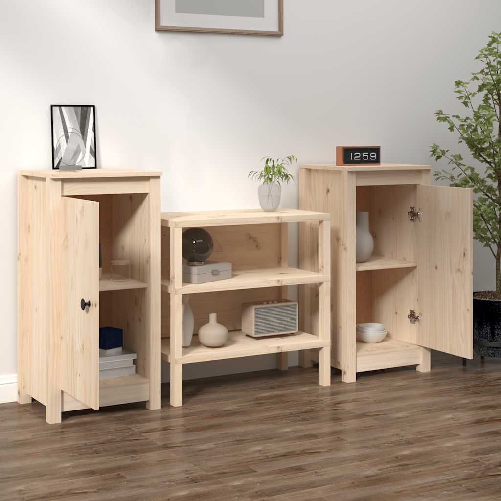 Sideboards 2 Stk. 39x35x80 cm Massivholz Kiefer