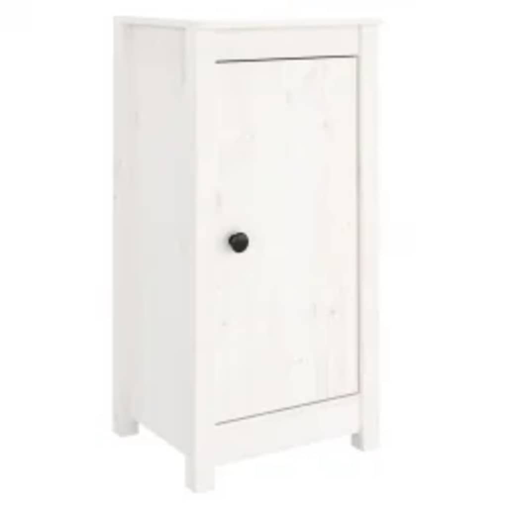 Sideboards 2 Stk. Weiß 39x35x80 cm Massivholz Kiefer