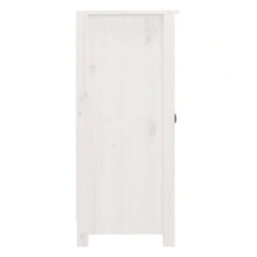 Sideboards 2 Stk. Weiß 39x35x80 cm Massivholz Kiefer