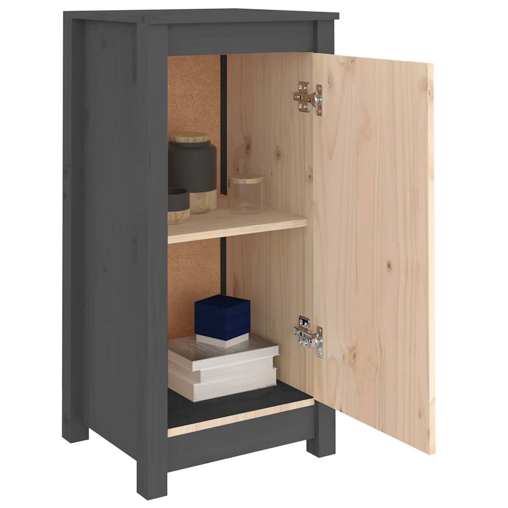 Sideboards 2 Stk. Grau 39x35x80 cm Massivholz Kiefer