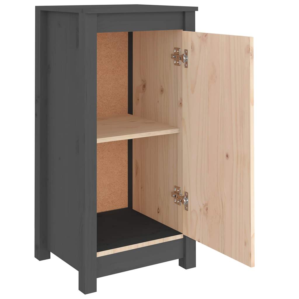 Sideboards 2 Stk. Grau 39x35x80 cm Massivholz Kiefer