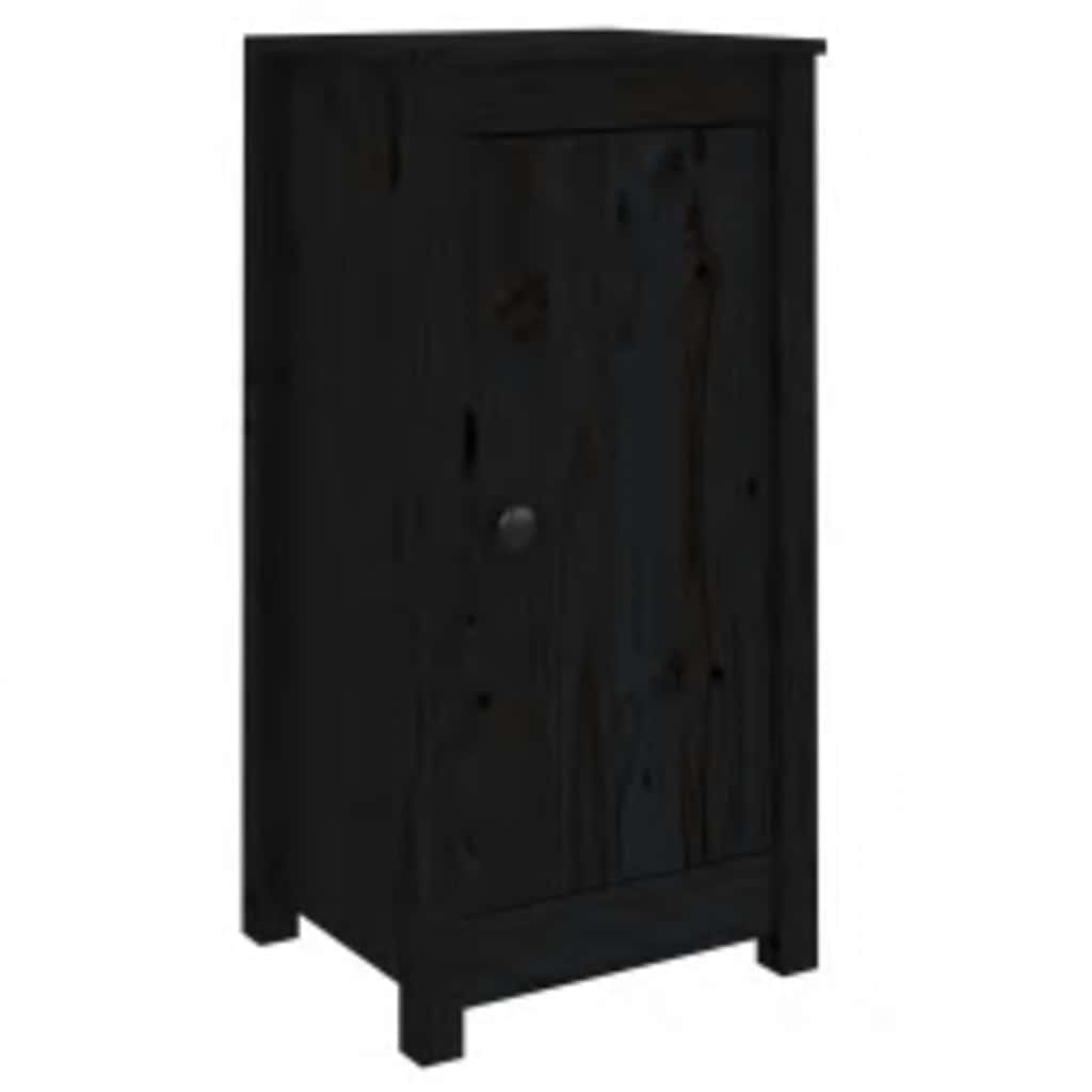 Sideboards 2 Stk. Schwarz 39x35x80 cm Massivholz Kiefer