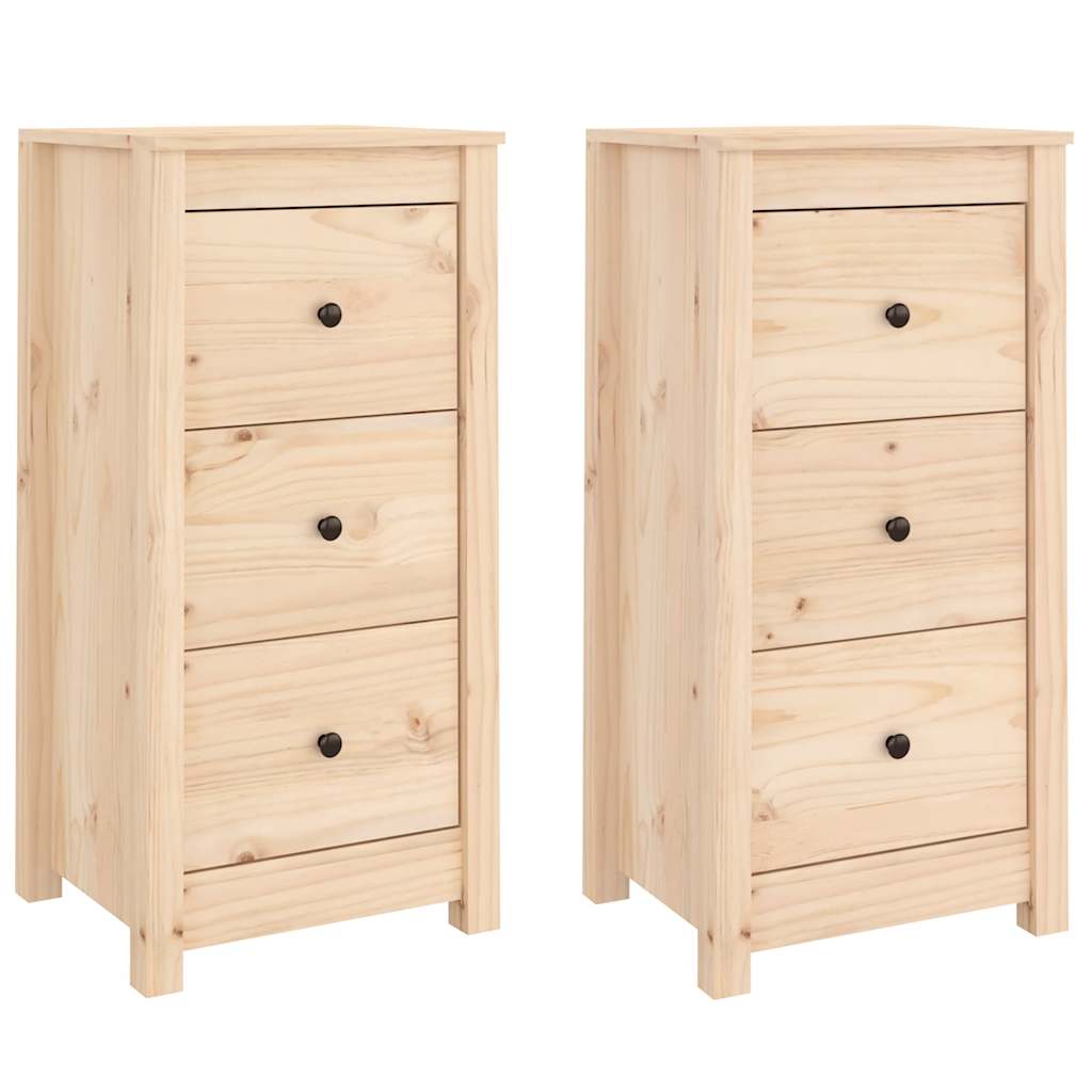Sideboards 2 Stk. 40x35x80 cm Massivholz Kiefer