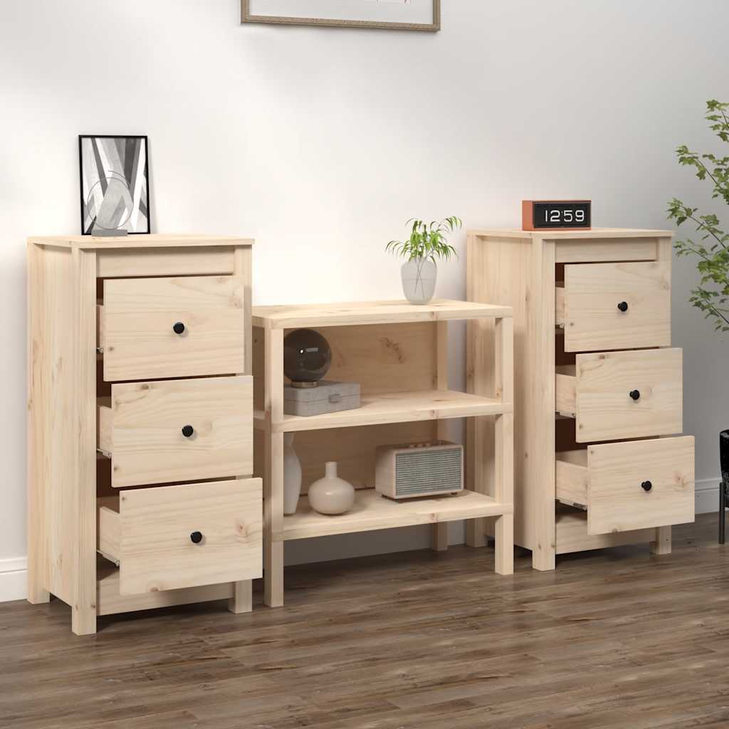 Sideboards 2 Stk. 40x35x80 cm Massivholz Kiefer