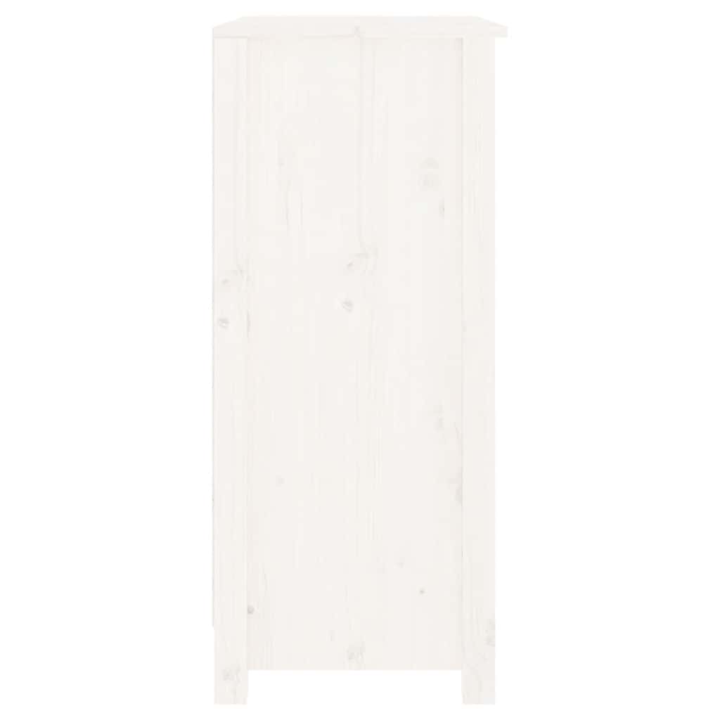 Sideboard Weiß 70x35x80 cm Massivholz Kiefer