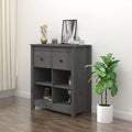 Sideboard Grau 70x35x80 cm Massivholz Kiefer