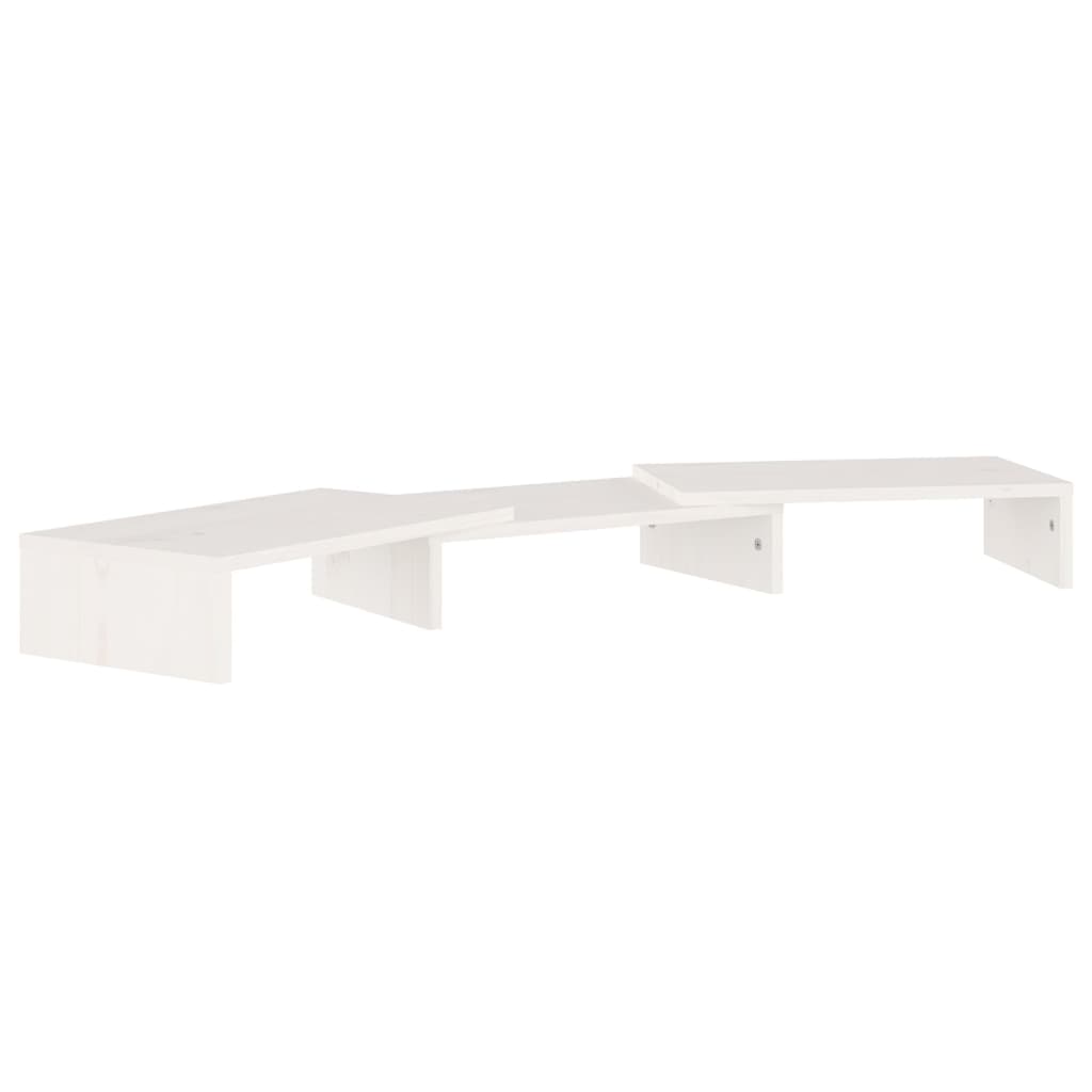 Monitorständer Weiß 80x24x10,5 cm Massivholz Kiefer