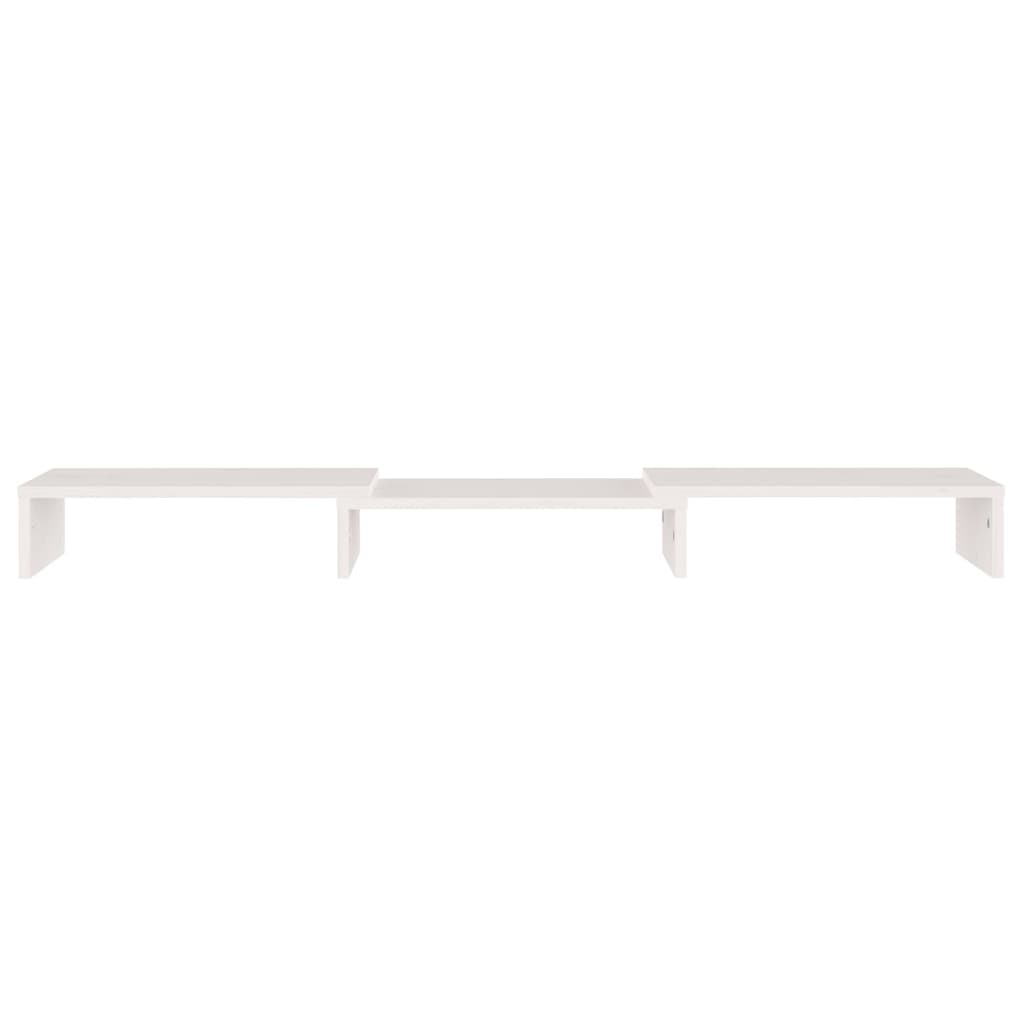 Monitorständer Weiß 80x24x10,5 cm Massivholz Kiefer