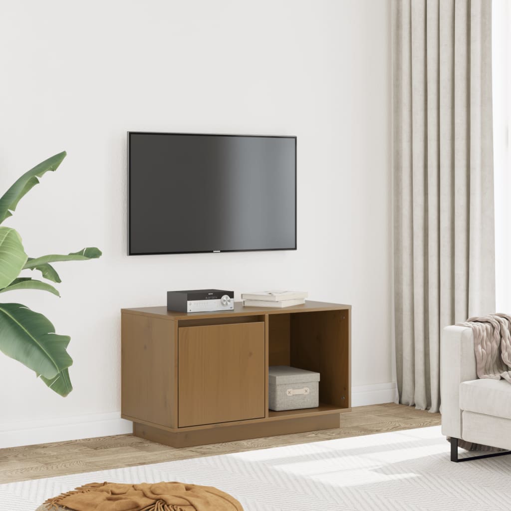 TV-Schrank Honigbraun 74x35x44 cm Massivholz Kiefer