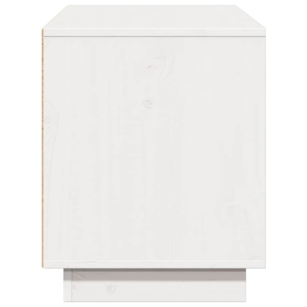 TV-Schrank Weiß 110,5x35x44 cm Massivholz Kiefer