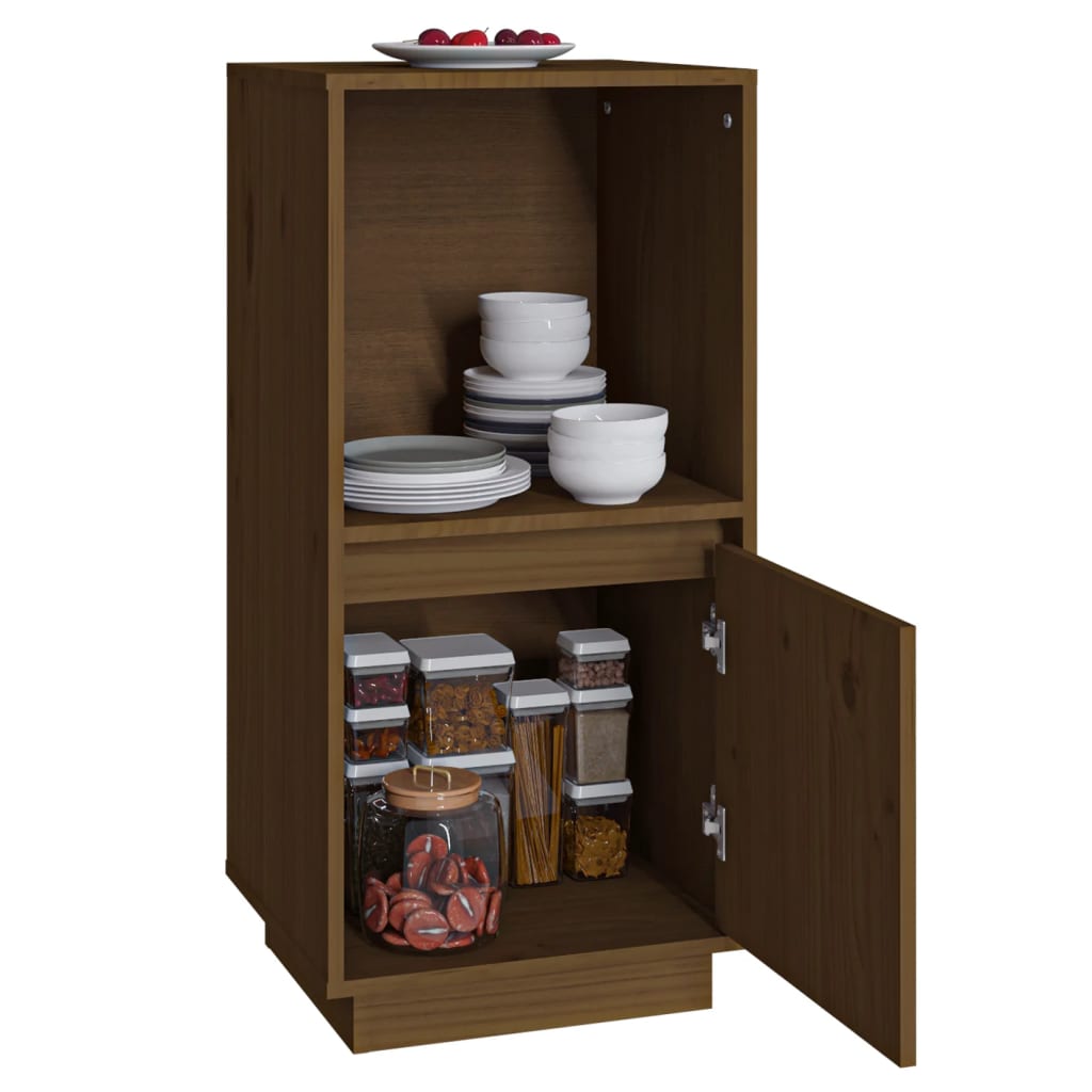 Sideboard Honigbraun 38x35x80 cm Massivholz Kiefer