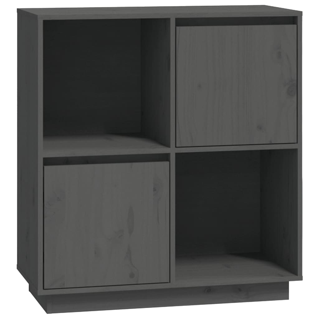 Sideboard Grau 74x35x80 cm Massivholz Kiefer