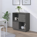Sideboard Grau 74x35x80 cm Massivholz Kiefer