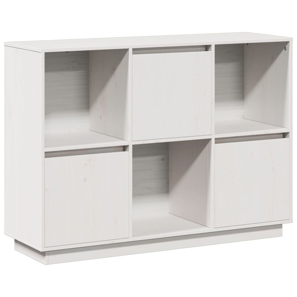 Sideboard Weiß 110,5x35x80 cm Massivholz Kiefer