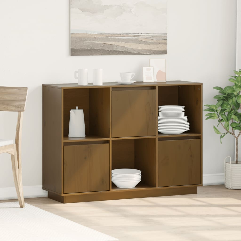Sideboard Honigbraun 110,5x35x80 cm Massivholz Kiefer
