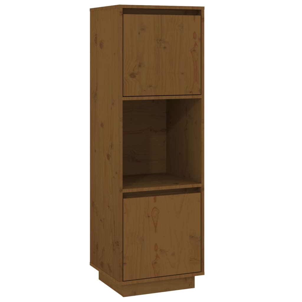 Highboard Honigbraun 38x35x117 cm Massivholz Kiefer