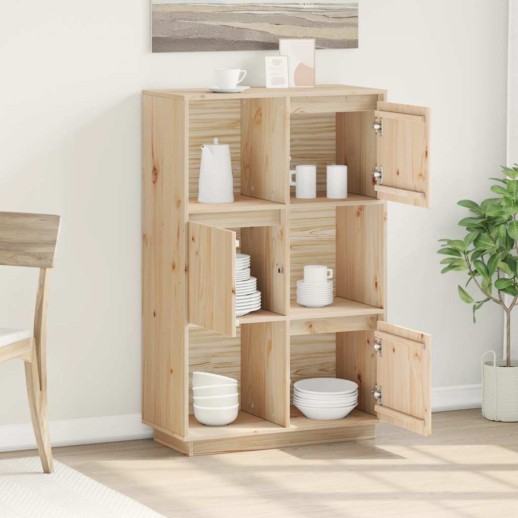 Highboard 74x35x117 cm Massivholz Kiefer