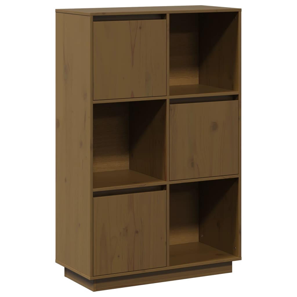 Highboard Honigbraun 74x35x117 cm Massivholz Kiefer