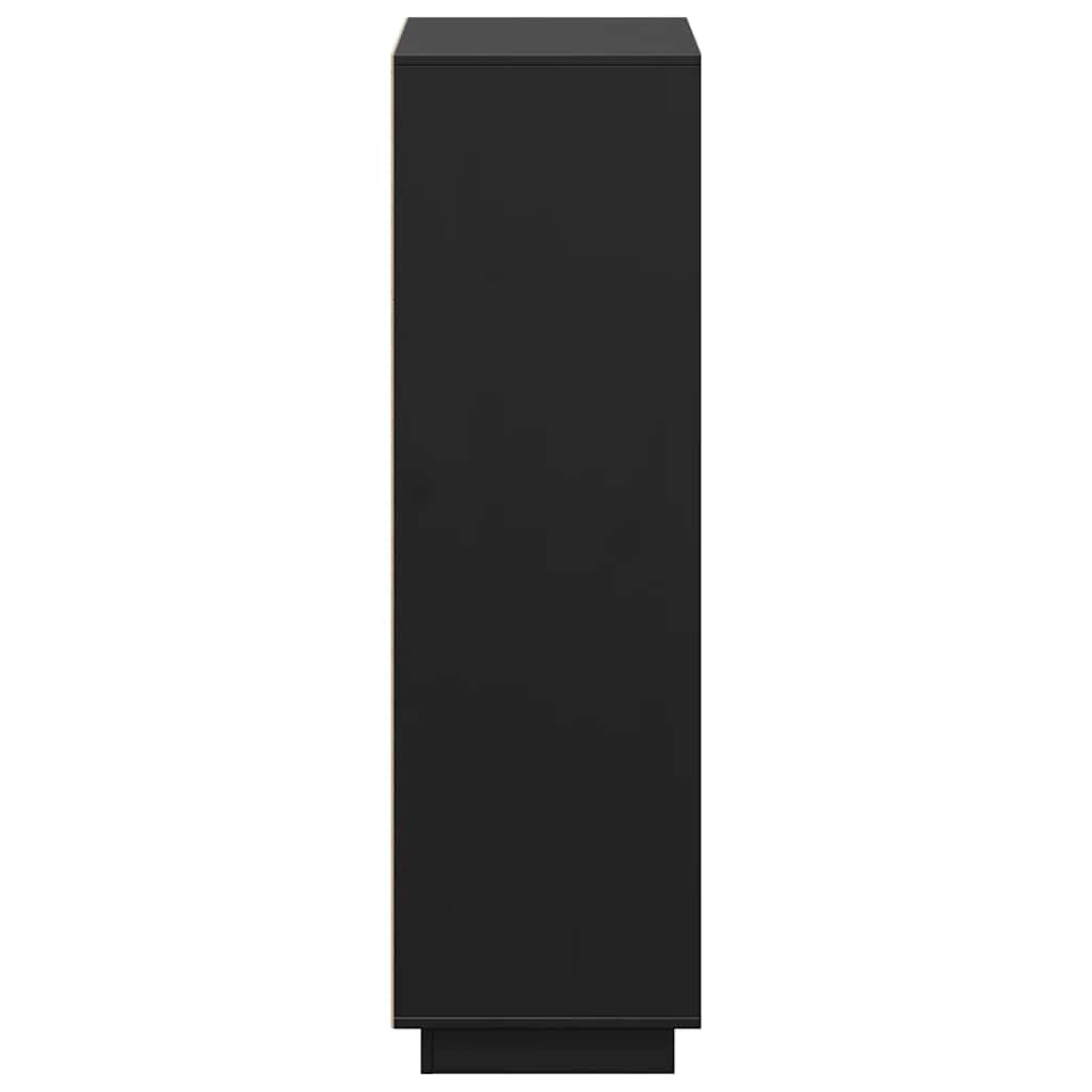 Highboard Schwarz 74x35x117 cm Massivholz Kiefer