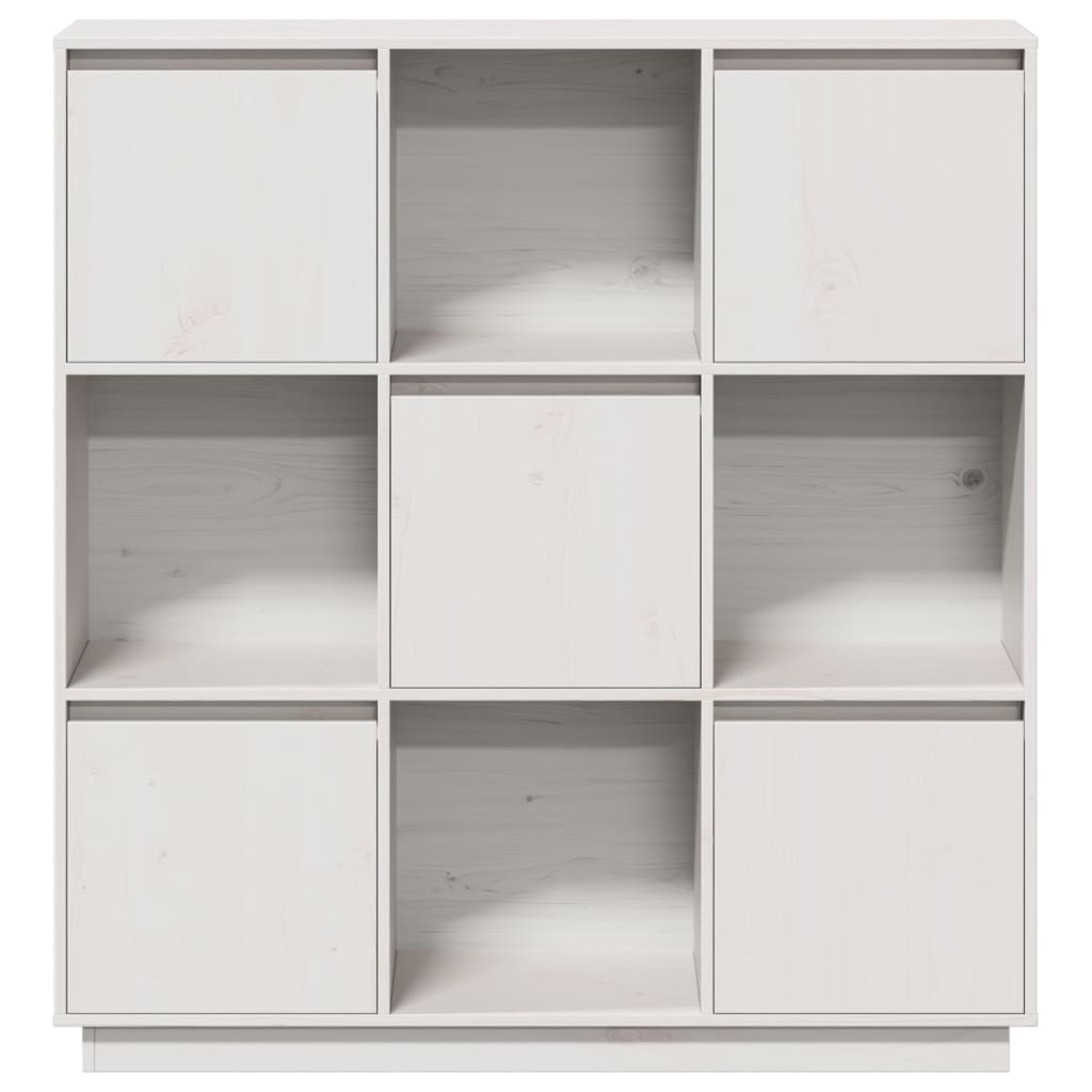Highboard Weiß 110,5x35x117 cm Massivholz Kiefer