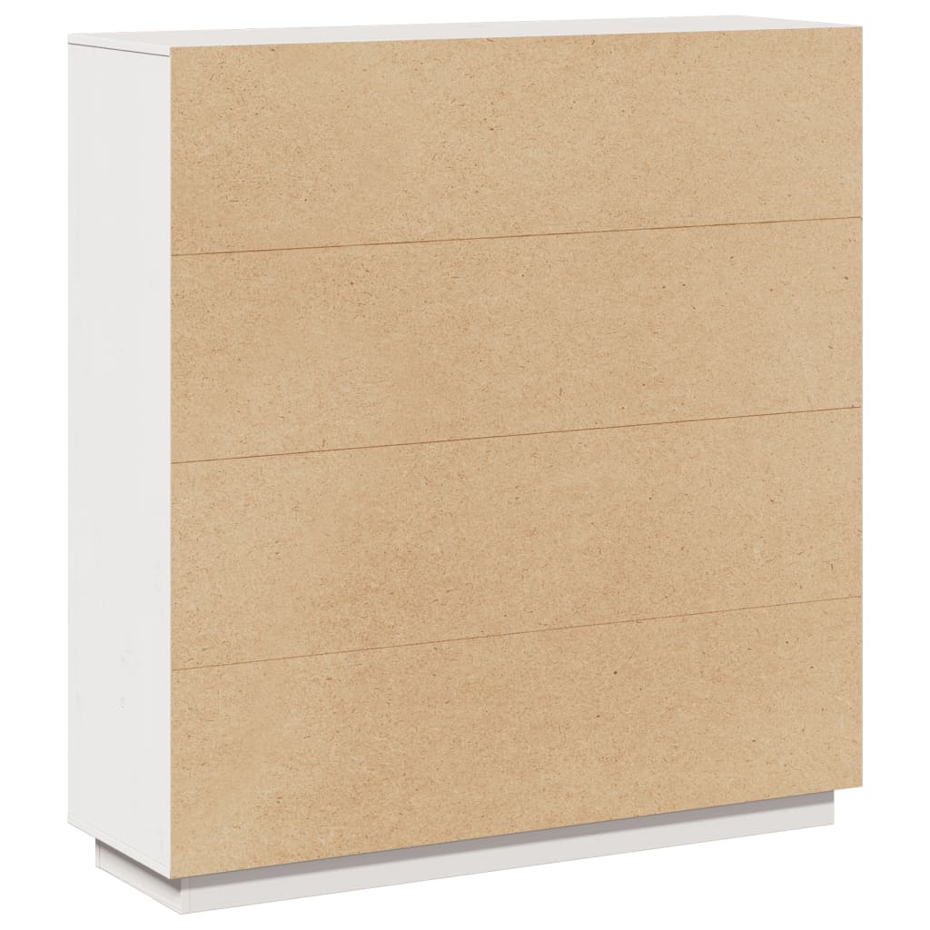 Highboard Weiß 110,5x35x117 cm Massivholz Kiefer