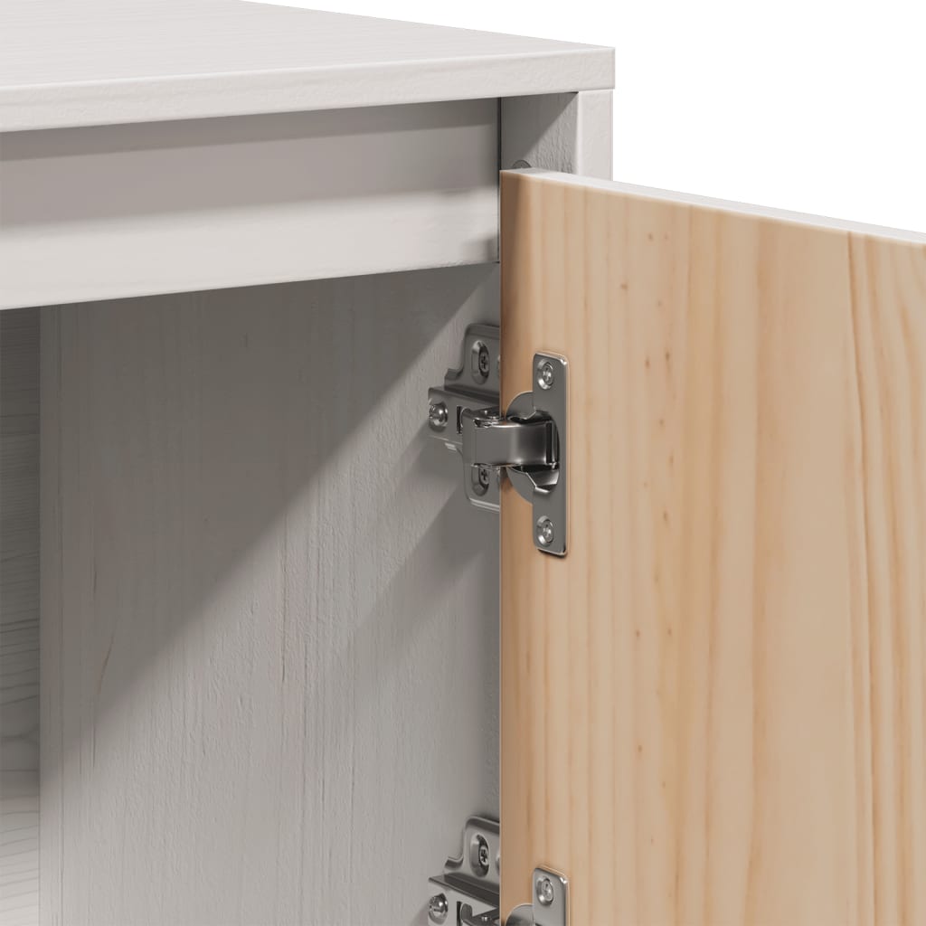 Highboard Weiß 110,5x35x117 cm Massivholz Kiefer