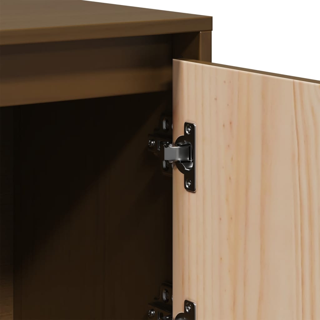 Highboard Honigbraun 110,5x35x117 cm Massivholz Kiefer