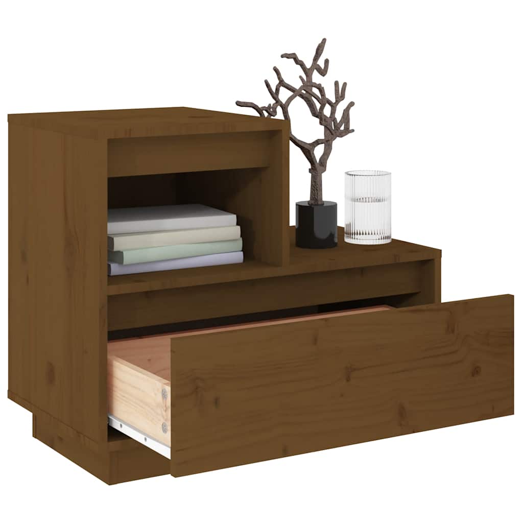 Nachttische 2 Stk. Honigbraun 60x34x51 cm Massivholz Kiefer