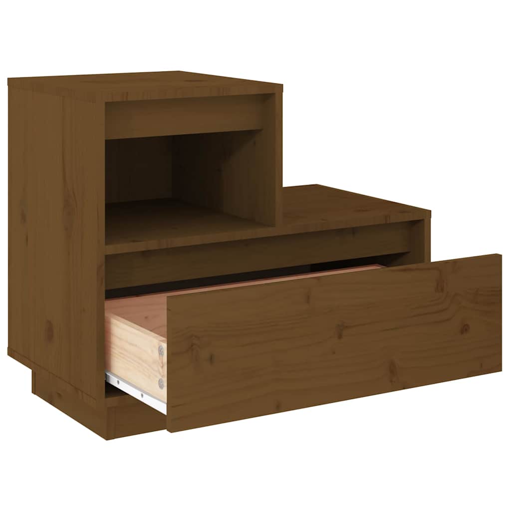 Nachttische 2 Stk. Honigbraun 60x34x51 cm Massivholz Kiefer