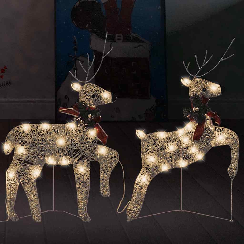 LED-Rentiere 2 Stk. Gold 40 LEDs