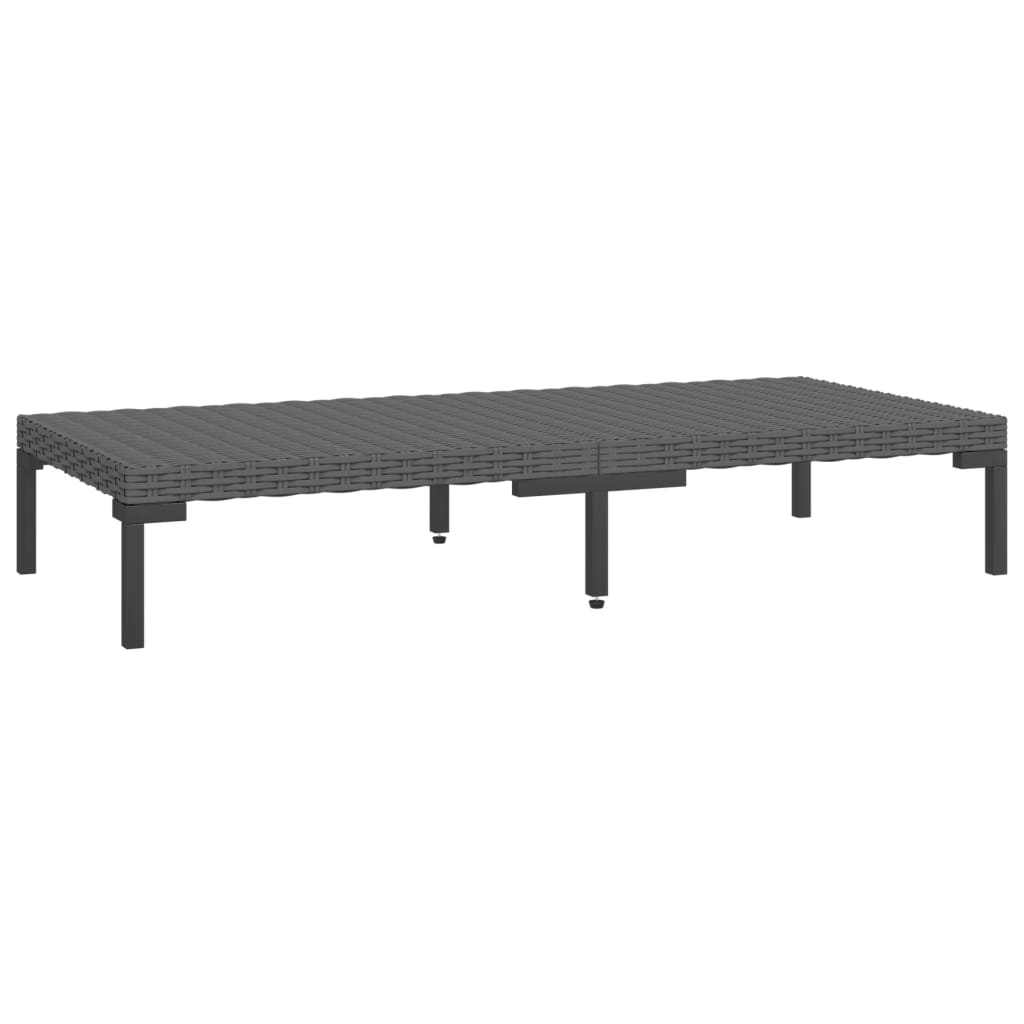 12-tlg. Garten-Lounge-Set mit Kissen Poly Rattan Dunkelgrau