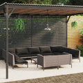 12-tlg. Garten-Lounge-Set mit Kissen Poly Rattan Dunkelgrau