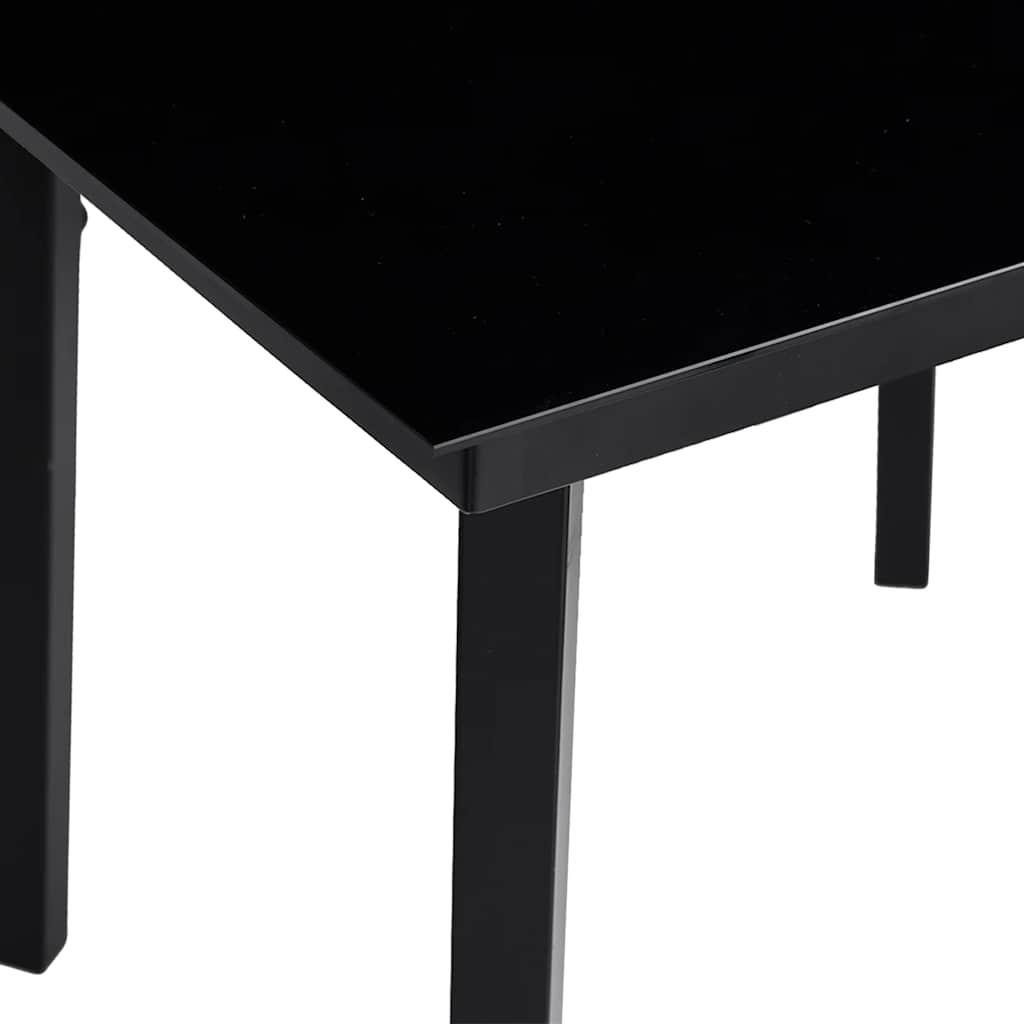 Garten-Esstisch Schwarz 200x100x74 cm Stahl und Glas