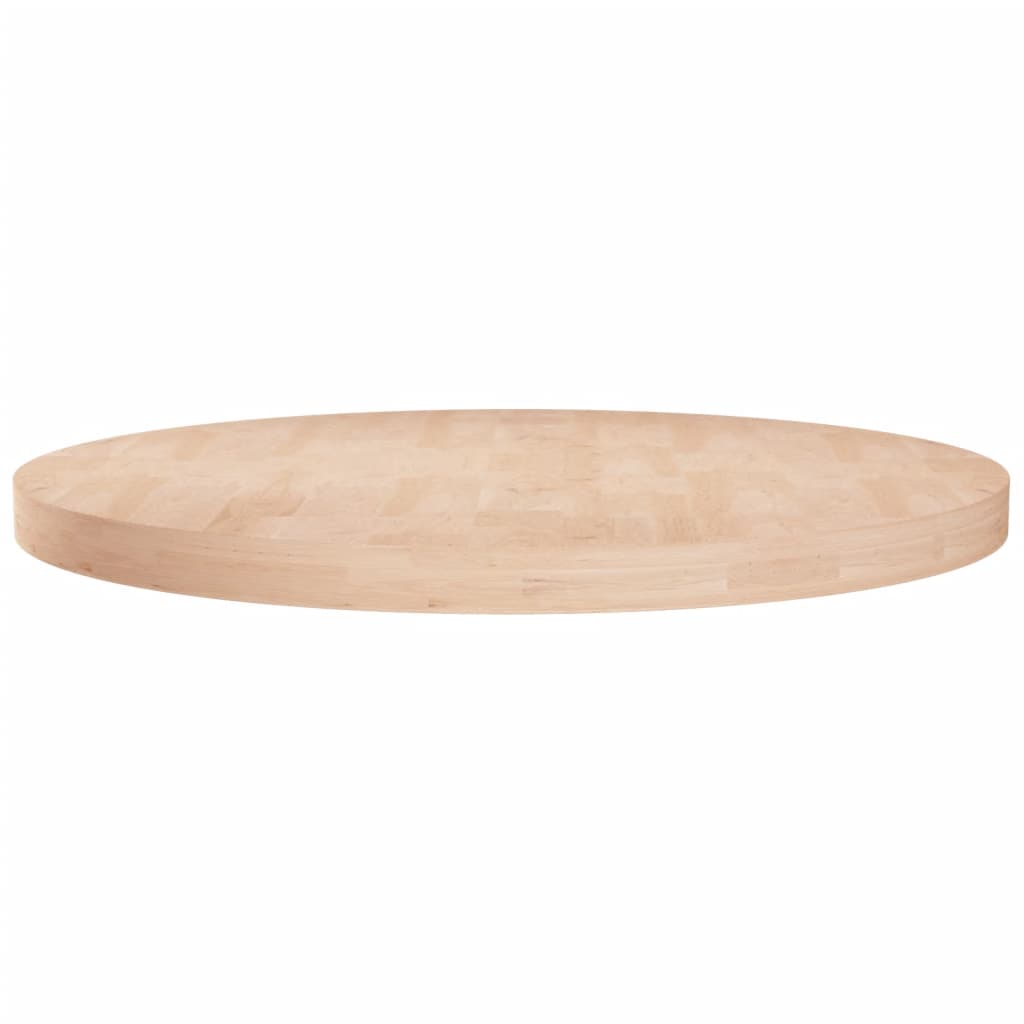 Runde Tischplatte Ø80x4 cm Unbehandeltes Massivholz Eiche