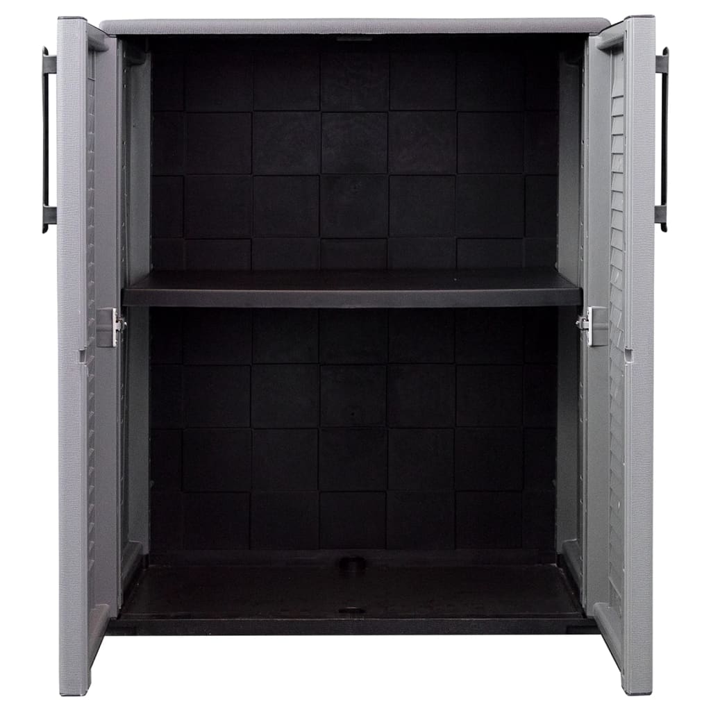 Garten-Aufbewahrungsschrank Grau Schwarz 68x37x84 cm PP