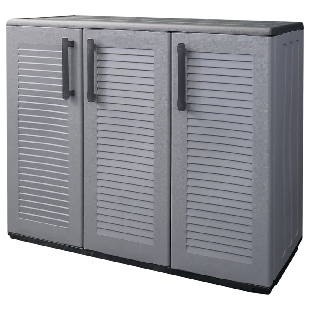 Gartenschrank Grau und Schwarz 102x37x84 cm PP