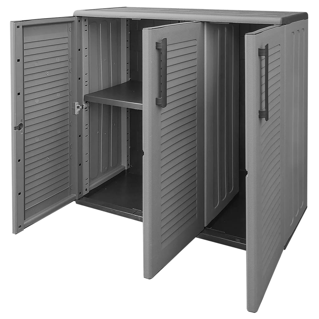 Gartenschrank Grau und Schwarz 102x37x84 cm PP