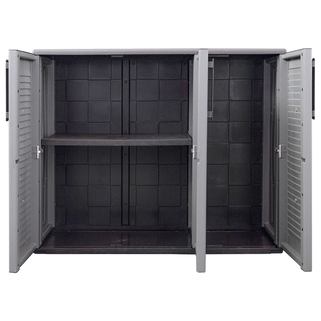 Gartenschrank Grau und Schwarz 102x37x84 cm PP