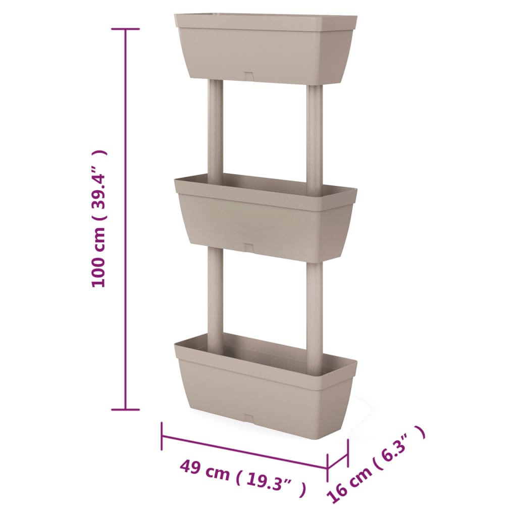 Pflanzkübel 3-tlg. 100 cm Taupe