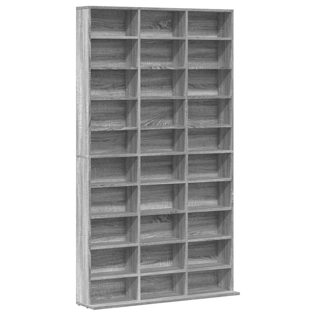 CD-Regal Grau Sonoma 102x23x177,5 cm Holzwerkstoff