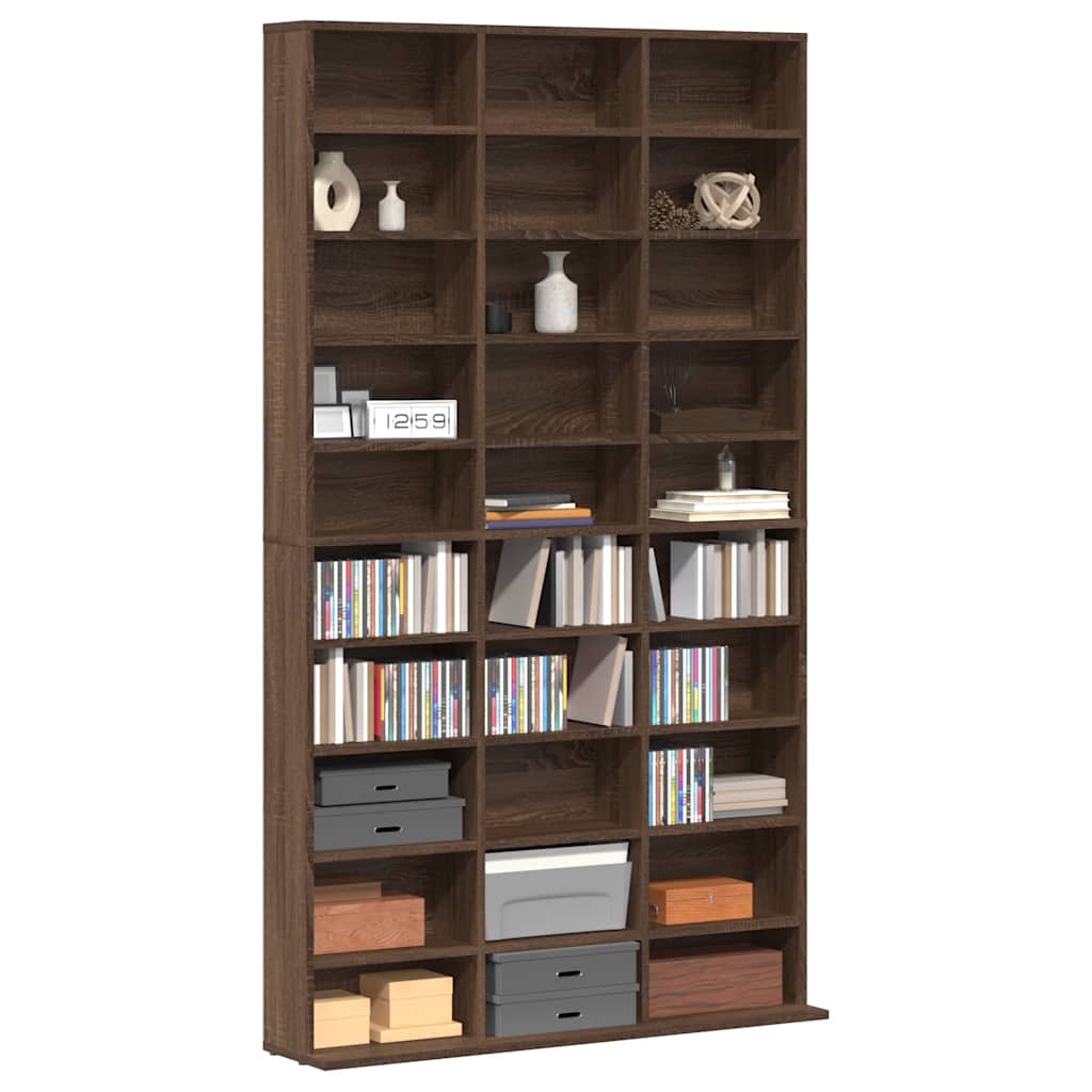 CD-Regal Braun Eichen-Optik 102x23x177,5 cm Holzwerkstoff