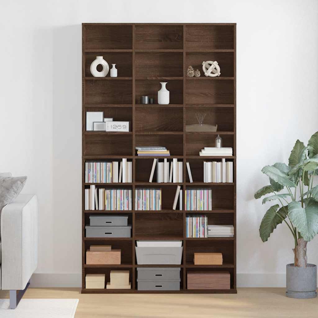CD-Regal Braun Eichen-Optik 102x23x177,5 cm Holzwerkstoff