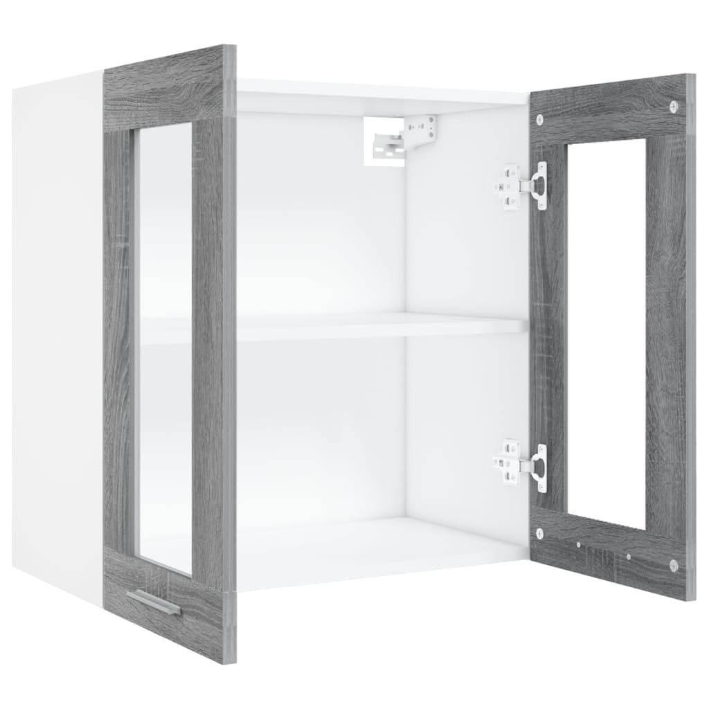 Hängeschrank Lyon Glas Grau Sonoma 60x31x60 cm Holzwerkstoff
