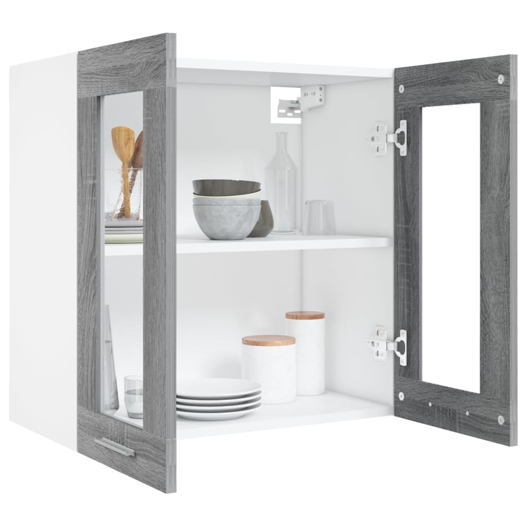 Hängeschrank Lyon Glas Grau Sonoma 60x31x60 cm Holzwerkstoff