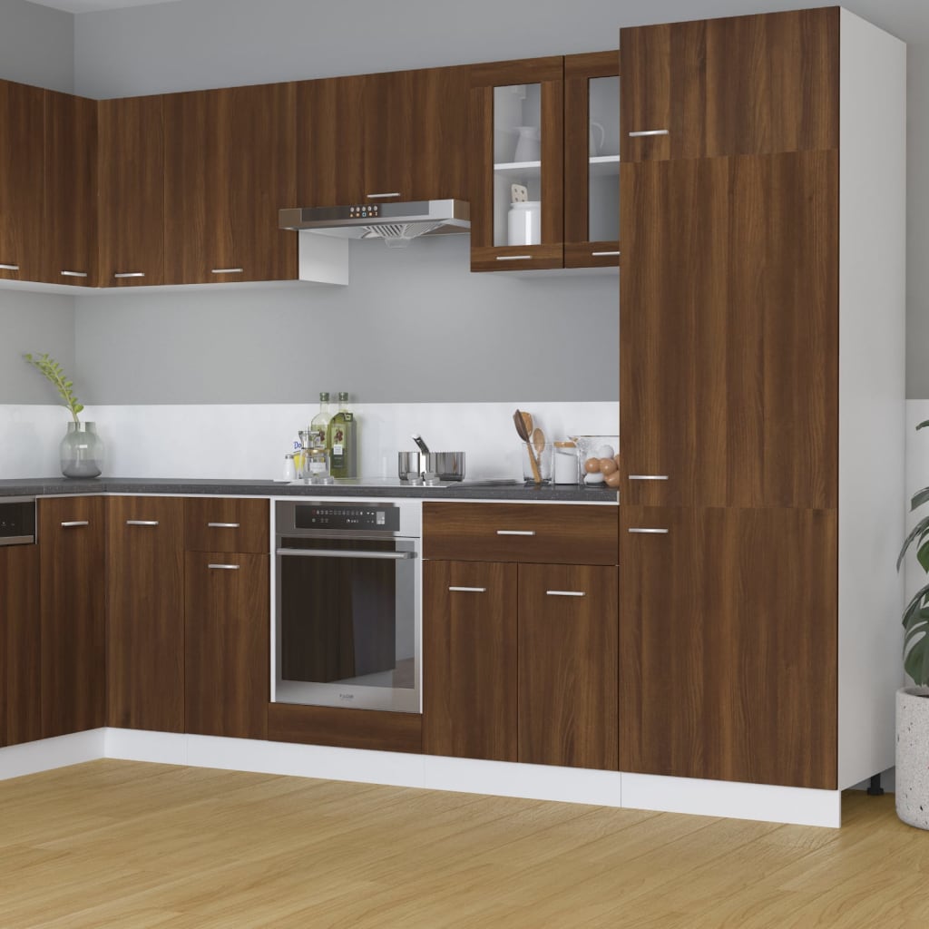 Hängeschrank Lyon Glas Braun Eiche-Optik 60x31x60 cm Holzwerkstoff