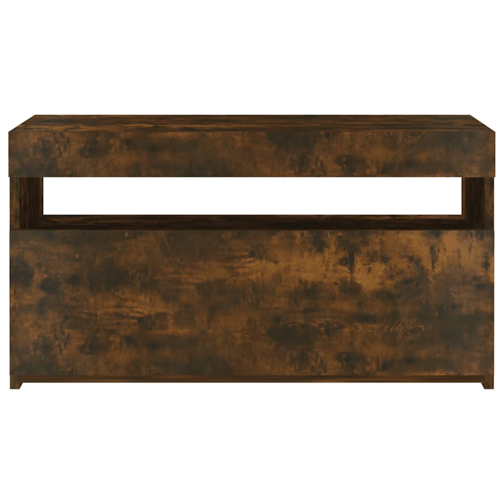 TV-Schrank mit LED-Leuchten Räuchereiche 75x35x40 cm