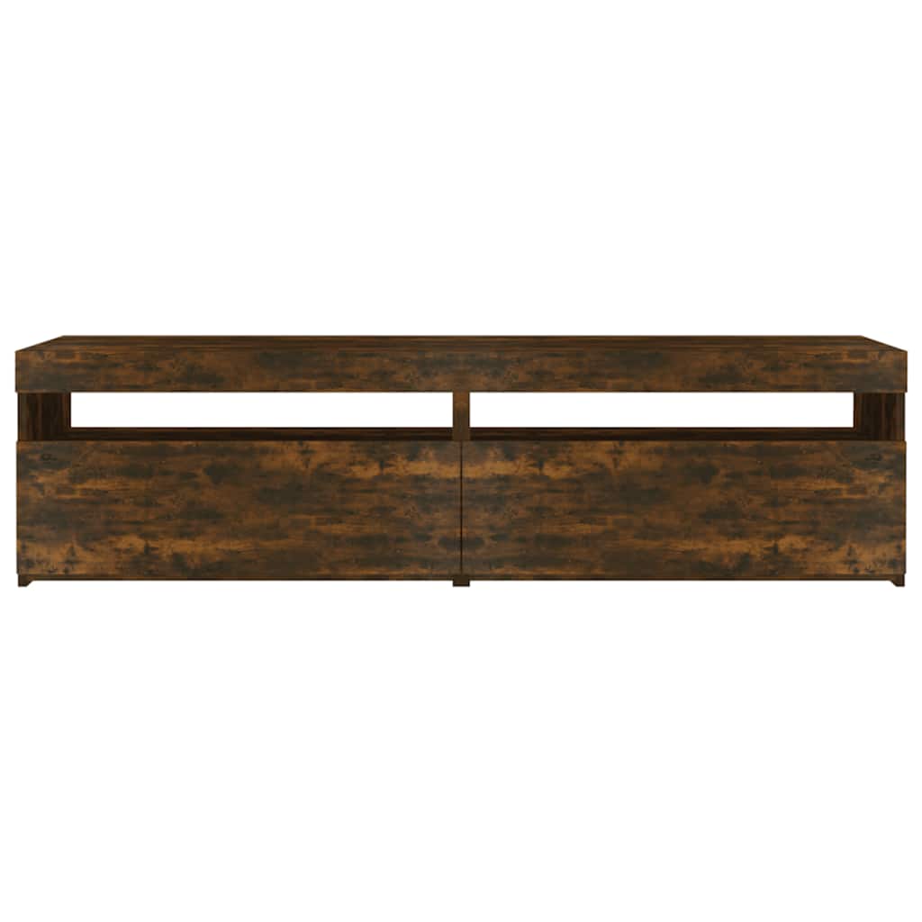 TV-Schrank mit LED-Leuchten 2 Stk. Räuchereiche 75x35x40 cm