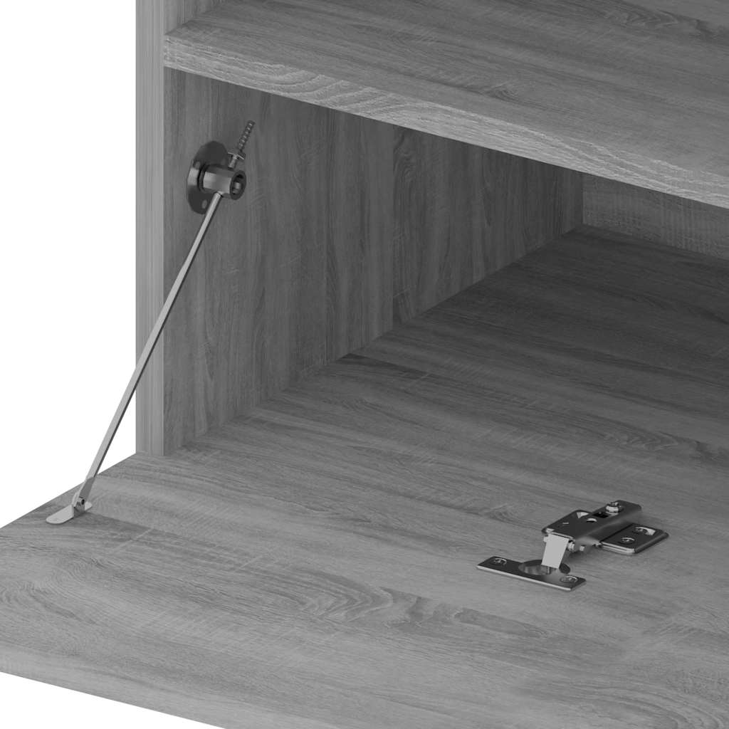 TV-Schrank mit LED-Leuchten Grau Sonoma 75x35x40 cm